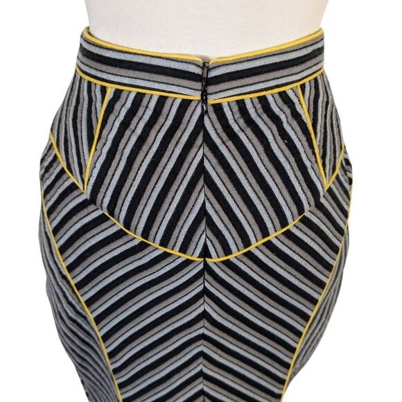 Bensoni 4 Striped Color Block Pencil Skirt Y2K Futuristic VTG Cyberpunk Cosplay - Picture 8 of 12